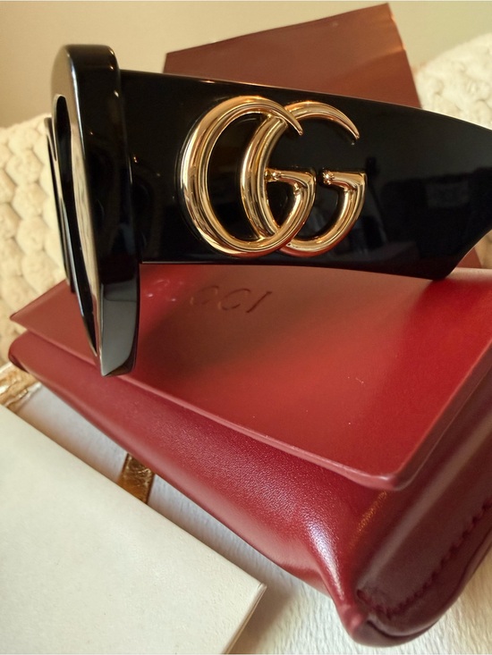 New Gucci GG0956S Black Sunglasses with Gold Double G Accent main image 10